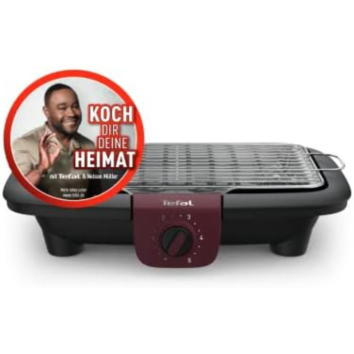 Регульований електричний настільний гриль 2300 Вт поверхня гриля 720 см легке очищення чорний/бордовий одинарний, 90E5 Easygrill