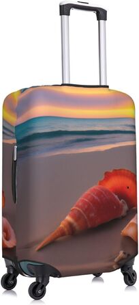 Чохол для валізи Захід Сонця на Морському Узбережжі, міцний захист для багажу, підходить для валіз розміром 45.7-81.3 см, Чорний, Великий розмір