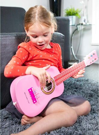 Музичний інструмент - Іграшкова дерев&39яна гітара - Рожевий, 10345 -