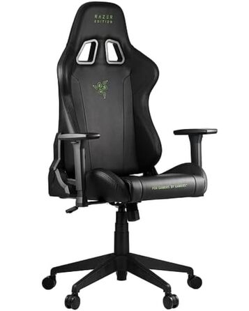 Ігрове крісло Razer Edition від Zen Gaming Chair, ігрове крісло з поперековою подушкою, подушкою для шиї, 3D-підлокітниками, чорно-зелене сучасне