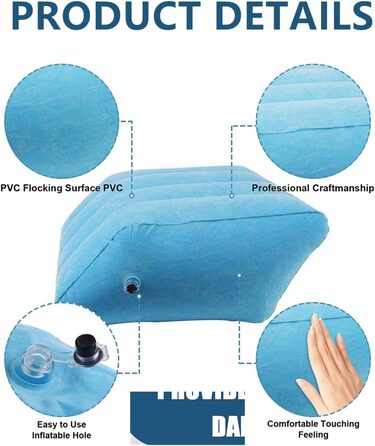 Складана подушка для підняття ніг, надувна опора для ніг, надувна подушка для ніг, клиноподібна подушка, стійка до проколів подушка для підтримки колін, зменшує набряк, покращує кровообіг, ідеальна