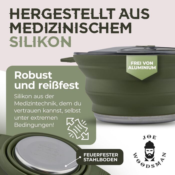 Складаний похідний посуд / набір для приготування їжі легкий, компактний для туризму, піших прогулянок, хайкінгу, трекінгу та подорожей відкрийте для себе зараз