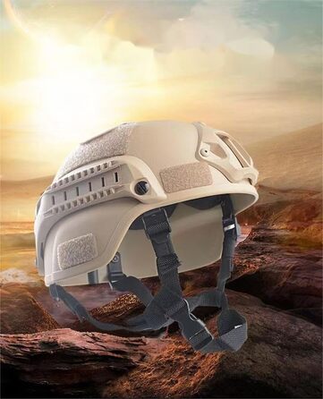 Тактичний шолом Mich Airsoft ACH із захистом слуху, переднім кріпленням для ПНБ та бічною планкою для пейнтболу, спорту на свіжому повітрі, полювання, стрільби, регульований, коричневий, один розмір