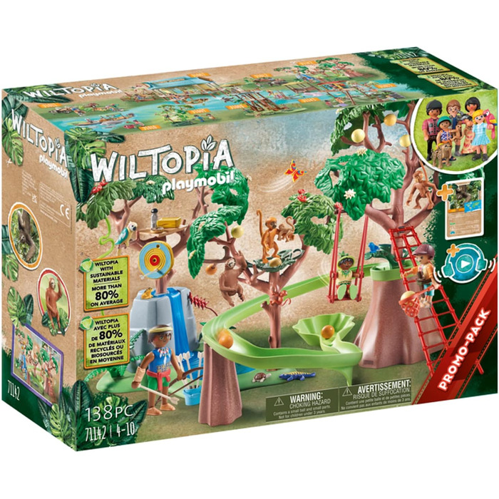 Ігровий майданчик PLAYMOBIL Wiltopia 71142 Тропічні джунглі, вкл. водоспад, мармурова доріжка та гойдалки, екологічна іграшка для дітей віком від 4 років і старше