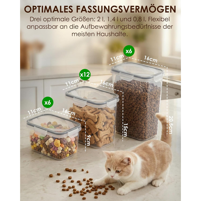 Герметичні контейнери для зберігання з кришками, 24 шт. и, штабелюються, без бісфенолу А, коробки для зберігання харчових продуктів для кухні, підходять для борошна, круп та макаронних виробів