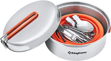 Набір посуду для кемпінгу KingCamp Adventurer I Pro - сталевий казанок та сковорода