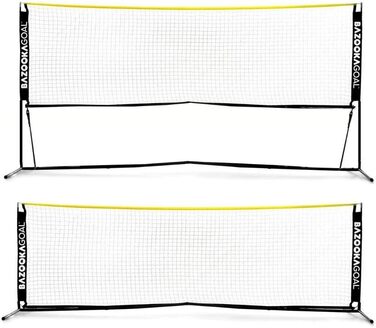 Тенісна сітка BazookaGoal 300x100 см, повний комплект - регульована та складна - волейбольна сітка для дітей та дорослих - розсувна та складна - теніс - волейбол - бадмінтон - висока якість