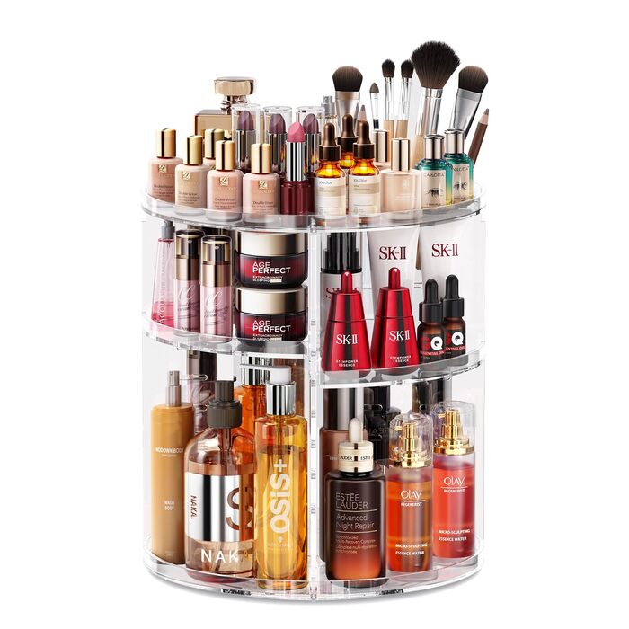 Організатор для косметики Auxmir Make Up, поворотний на 360 зберігання, макіяж-органайзер для комода туалетного столика система зб