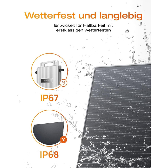 Балконна електростанція Solarway 1000 Вт / 800 Вт у комплекті з штекерним підключенням - Найновіший інвертор EcoFlow Stream 800 Вт - Повний комплект сонячної системи - Двосторонні чорні сонячні панелі 500 Вт, EcoFlow та аксесуари