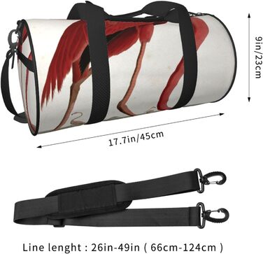 Спортивна сумка для подорожей, з принтом американського фламінго, чорна, універсальний розмір