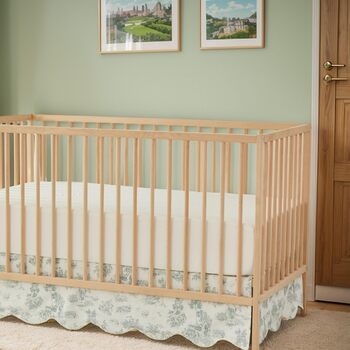 Спідниця для ліжечка Brandream з гребінцем, бавовняна, французький кантрі, туалет для малюків, спідниця для ліжечка для немовлят, бохо, богемний, нейтральний, вінтажний, зелений, туалетний, квітковий, фермерський, шик, бохо, богемна, зелена, туалетна