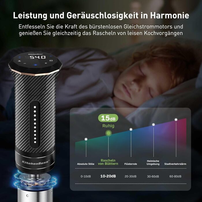 Занурення Занурення Цикулятор Управління додатком IPX7 Водонепроникний ультратихий світлодіодний сенсорний дисплей 1100 Вт 40C-90C