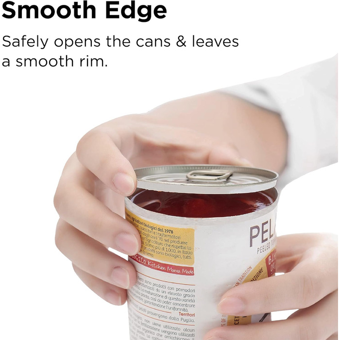 Електричний консервний нож Kitchen Mama V2 - Покращене лезо відкриває будь-яку форму банки, консервний ніж без гострих країв, гігієнічний, компактний та акумуляторний - Blue Grey