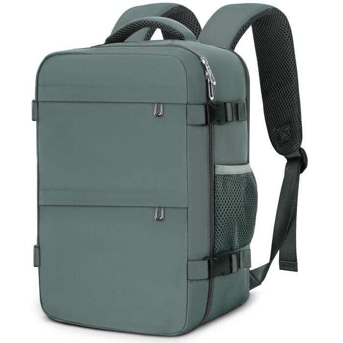Дорожній рюкзак 20 л 40x20x25 см, ручна поклажа, сумісний з Ryanair/EasyJet, рюкзак для ноутбука 14 дюймів, легкий рюкзак для салону з відділенням для колясок, для бізнесу, навчання, подорожей - Зелений
