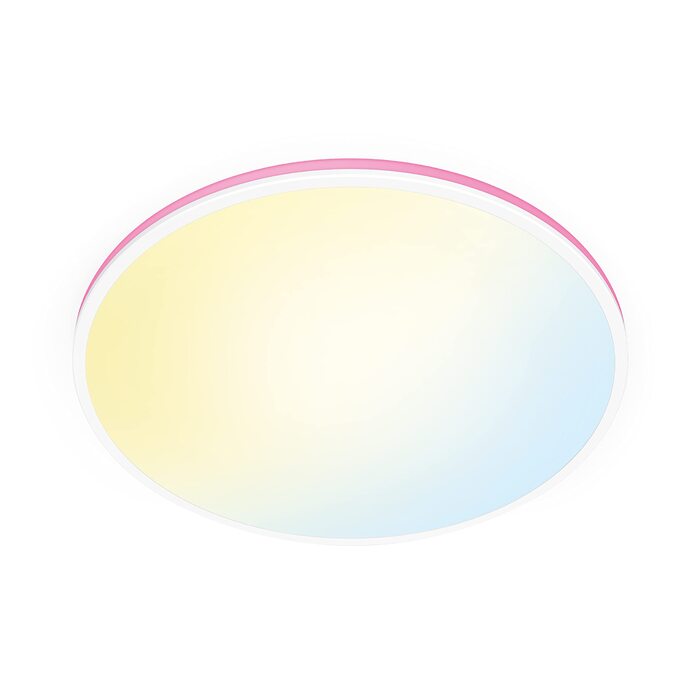 Розумний стельовий світильник WiZ Rune Tunable White and Color (2100 лм), LED-лампа з 16 млн кольорів та регульованим білим світлом (від теплого до холодного), керування через WLAN, додаток або голосом, білий