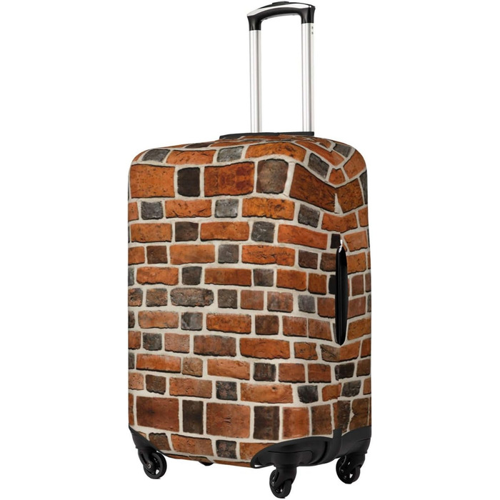 Чохол для валізи Цегляна стіна з еластичної тканини, захисний від подряпин та пилу, чорний, розмір 85 см