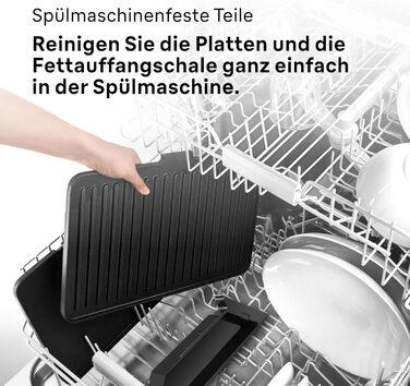 Контактний гриль 3-в-1, барбекю та духовка, велика поверхня гриля (12 гамбургерів), 2000 Вт, 230, можна мити в посудомийній машині (plancha & grill), піддон для крапель жиру, електричний гриль Indoor MultiGrill 7 - 1 пластина для гриля, 1 плоска плита, 7 