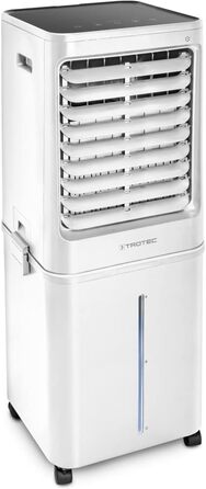 Мобільний повітроохолоджувач TROTEC Aircooler PAE 81, повітроохолоджувач 4 в 1, зволожувач, очищувач повітря та вентилятор, бак 60 л, продуктивність випаровування 2,8 л/год, 4 швидкості вентилятора, таймер, нічний режим