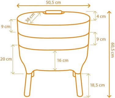 Мутта Urbalive 2 миски сірого кольору, повний комплект I Design Worm Composter I 250 г компостних черв'яків / 500 шт. I Стартовий субстрат I Конопляний килимок лопата I Приміщення, балкон і сад