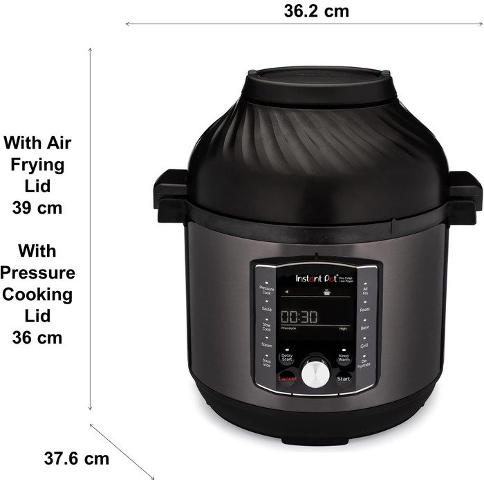 Електрична мультиварка Instant Pot Pro Crisp 11 в 1 - скороварка, фритюрниця, повільна плита, пароварка, гриль, дегідратор і сушар