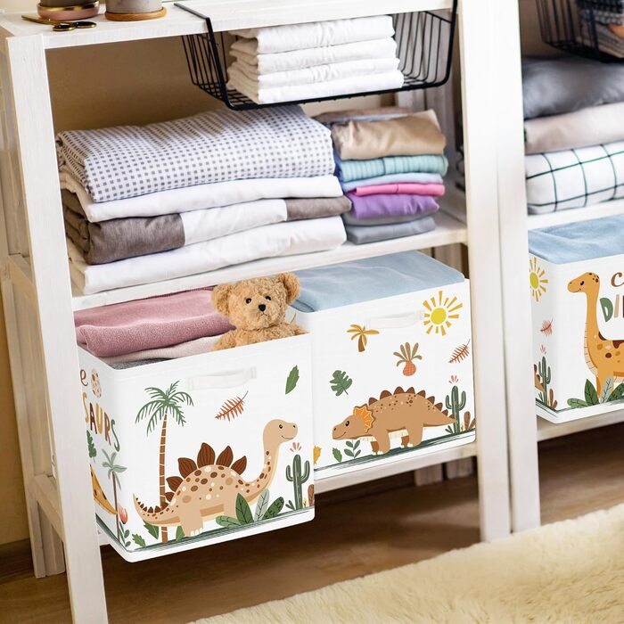 Коробка для зберігання 3 шт. и бохо динозавр кошик для зберігання дітей складаний пальмовий кубик для зберігання яєць іграшок, книг, одягу, кактусів, 30