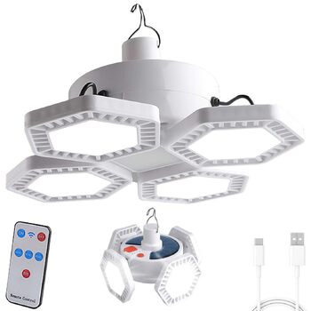 Ліхтар для кемпінгу на сонячній енергії, що перезаряджається від USB, освітлення 360, 5 режимів, ліхтар з пультом дистанційного керування, портативний зарядний пристрій, живлення від батареї, підвісний, складаний, водонепроникний, ліхтар для намету