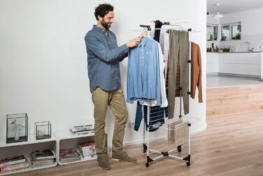 Змішувач для білизни Vileda Змішувач для білизни 4 баштовий, з 4 рівнями на 4 завантаження, гнучкий шарнір, на роликах, сталь, еко