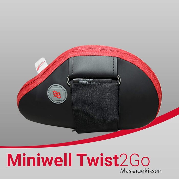 Масажна подушка Miniwell Twist2Go Casada Масажна подушка Shiatsu Heating Heat Function Бездротове бездротове використання масажу для шиї, плечей, спини для домашнього офісу