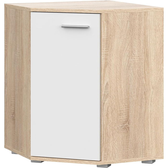 Комод FAUSKE - Місткий - Прямокутний - Дуб Сонома - Білий - Ширина 138 см, Висота 74 см, Глибина 34 см 138x74x34 см Дуб Сонома Білий