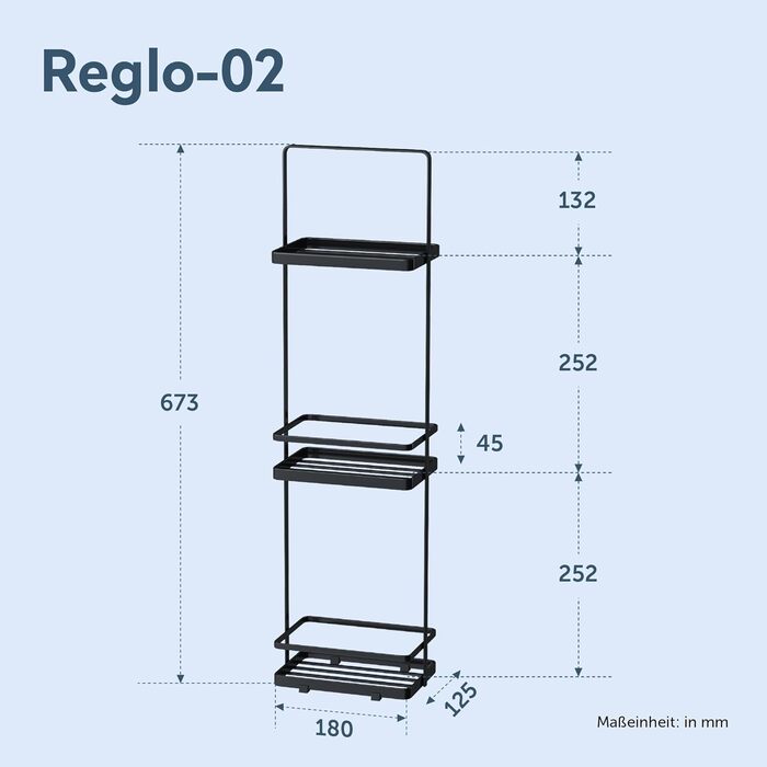 Душова полиця doporro без свердління, 3-рівнева окремостояча полиця для ванної кімнати, тонка металева полиця для душу, сучасний дизайн для ванної кімнати та туалету, чорна