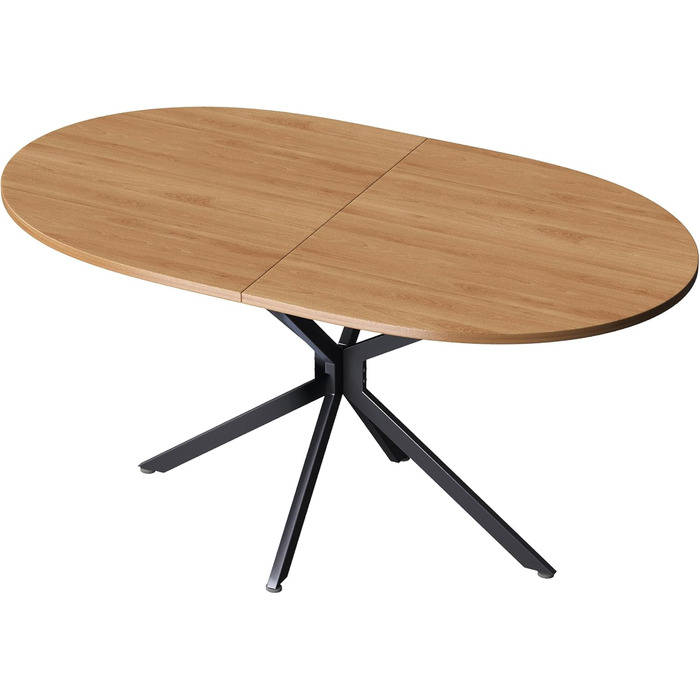 Овальний обідній стіл Merax 120x80x75,5 см, металеві ніжки, міцний стіл для 4-6 осіб, сучасний простий дизайн, колір дерева 120x80x75,5 см