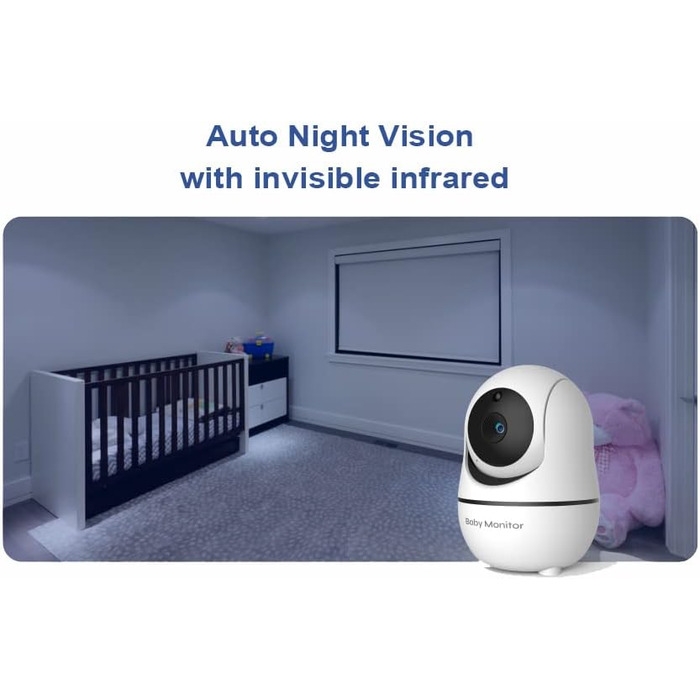 Камера радіоняні Matosio, відеоняня, великий РК-екран 7 дюймів HD, дитяча камера 355 PTZ, нічне бачення, функція VOX, акумулятор 4