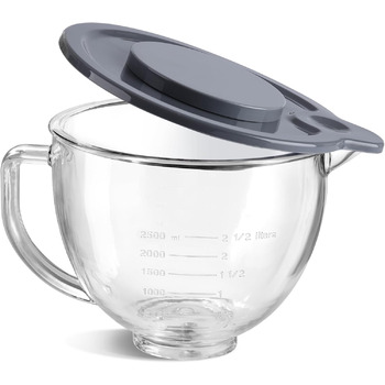 Скляна миска Gdrtwwh для міксера KitchenAid 4.5-5 кварт з нахиленою головкою, заміна на скляну миску KitchenAid Artisan Mixer (скляна чаша)