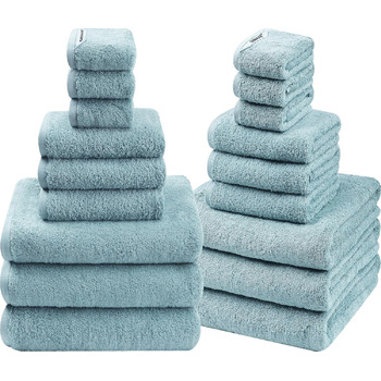 Набір рушників SEMAXE з 18 шт. включає 6 банних рушників, 6 рушників для рук, 6 фланелей, 100 бавовна, банні рушники з петельками