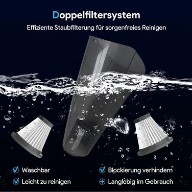 Ручний пилосос акумуляторний, автомобільний, з потужною силою всмоктування, міні-пилосос, для диванів, матраців та вікон, 12000PA,