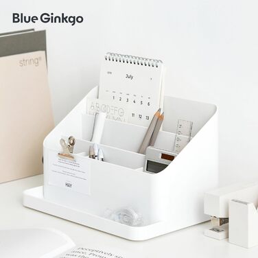Органайзер для столу BLUE GINKGO Корейський органайзер для ручок, нотаток, листів та офісного приладдя (білий)