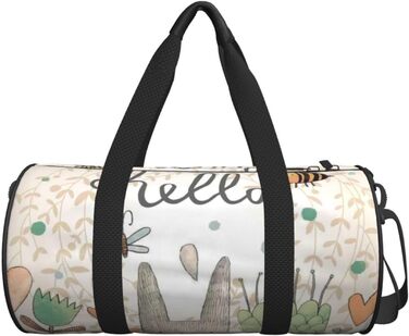 Дорожня сумка Квітучий зайчик, спортивна сумка з метеликами та бджолами для чоловіків та жінок, сумка-мішок для моря/басейну