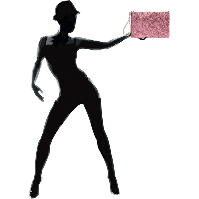 Каспер TA341 велике жіноче клатч XL з блискітками та паєтками для вечірок з ручкою, колір рожевий, розмір універсальний