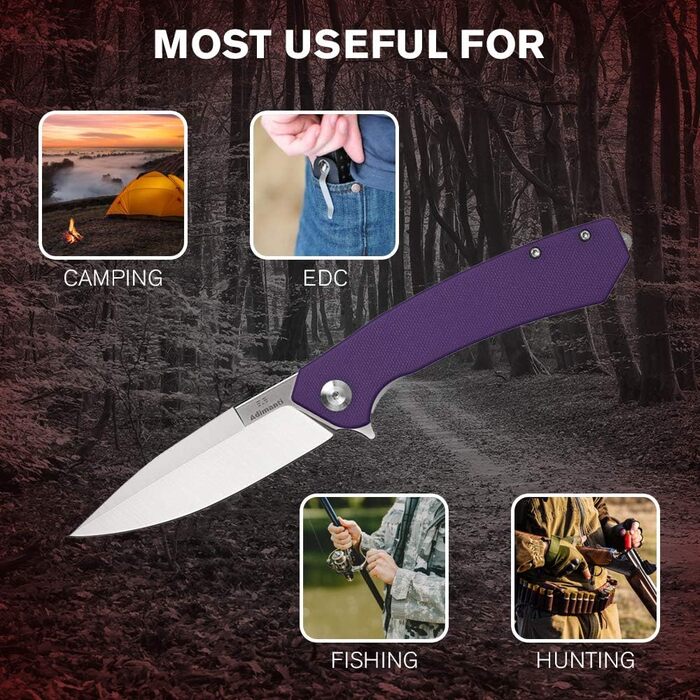 Кишеньковий складаний ніж Firebird GANZO Adimanti Skimen-PL, рукоятка G10 з кліпсою та склобій, клинок зі сталі D2, мисливський, р