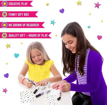 Подарунки для дівчаток GirlZone - Дитячий набір для студії нігтів "Єдиноріг" Набір для дизайну нігтів Дитячий набір лаків для нігтів Подарунковий набір для дітей віком 4-11 років Набір для дизайну нігтів "Єдиноріг"