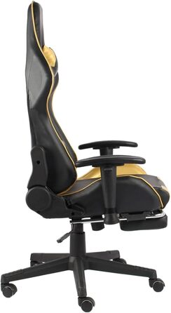 Ігрове крісло з підставкою для ніг, обертове, золотистий ПВХ, офісне крісло, масажне ігрове крісло для ПК