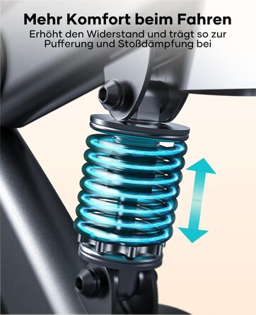 Оновлення 2026 р. Велотренажер із застосунком та пульсометром, ергометр із системою амортизації, надзвичайно тихий &lt20 дБ, регульований магнітний опір, маховик 15 кг, домашній тренажер до 160 кг, небесно-блакитний