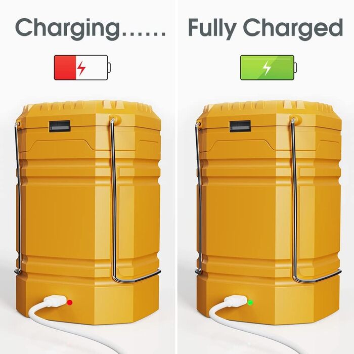 Ручний сонячний кемпінговий ліхтар, портативний надяскравий світлодіодний ліхтарик, 30-35 годин роботи, зарядний пристрій Type-C, портативний зовнішній акумулятор 3000 мАг, електронний ліхтар для вулиці, туристичний ліхтарик для читання, жовтий