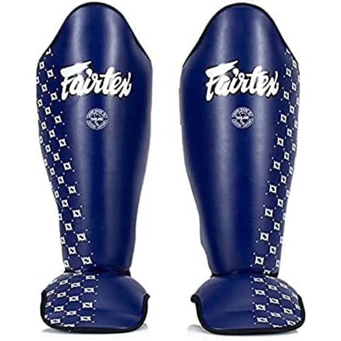 Щитки для гомілок Fairtex SP5 для муай-тай для чоловіків, жінок та дітей Високоякісні, легкі та міцні Покращений захист від болю в гомілці під час тренувань або спарингів, розмір S, синій