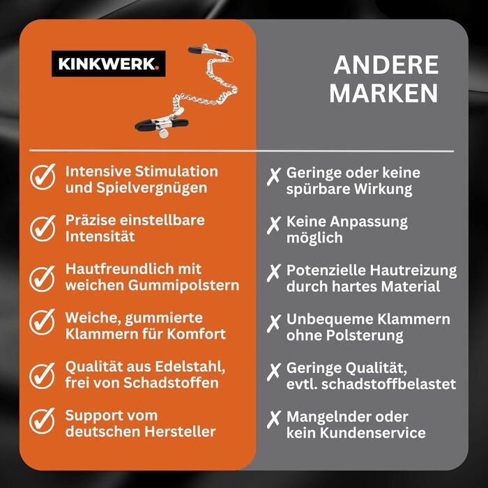Затискачі для сосків KINKWERK, регульовані, металеві, з м’якими накладками