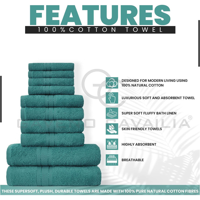 Сімейні рушники Lions, набір з 10 предметів, 100 єгипетська бавовна, 4 рушники для обличчя, 4 рушники для рук, 2 рушники для ванни