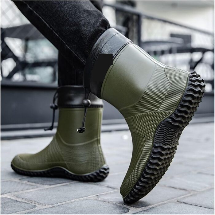 Чоловічі гумові чоботи, водонепроникні короткі гумові чоботи, садові чоботи, робоче взуття на низькому підборі, взуття для активного відпочинку на природі, колір 4, EU 40