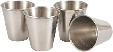 Набір з 4 маленьких портативних винних келихів Amosfun з нержавіючої сталі, 50 мл, для кемпінгу та використання на свіжому повітрі з сумкою для зберігання, що складаються, без запаху, колір A