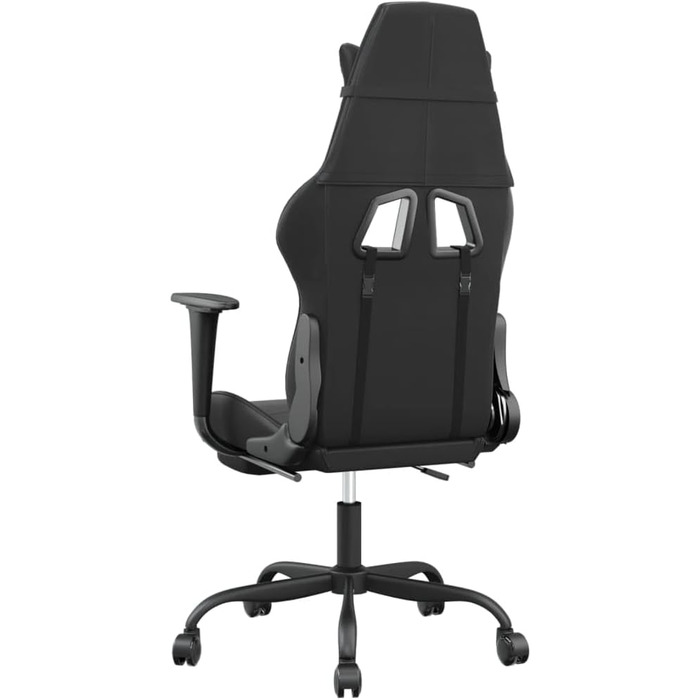 Ігрове крісло з підставкою для ніг, чорна штучна шкіра, офісне крісло, ігрове крісло, обертове крісло, стілець для столу - 3143661