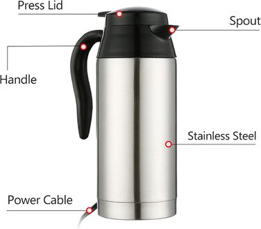 Автомобільний чайник Hangrow 12V, 650ml Kettle Usb, прикурювач Подорожній чайник Чайник Автомобільний чайник Прикурювач для подоро